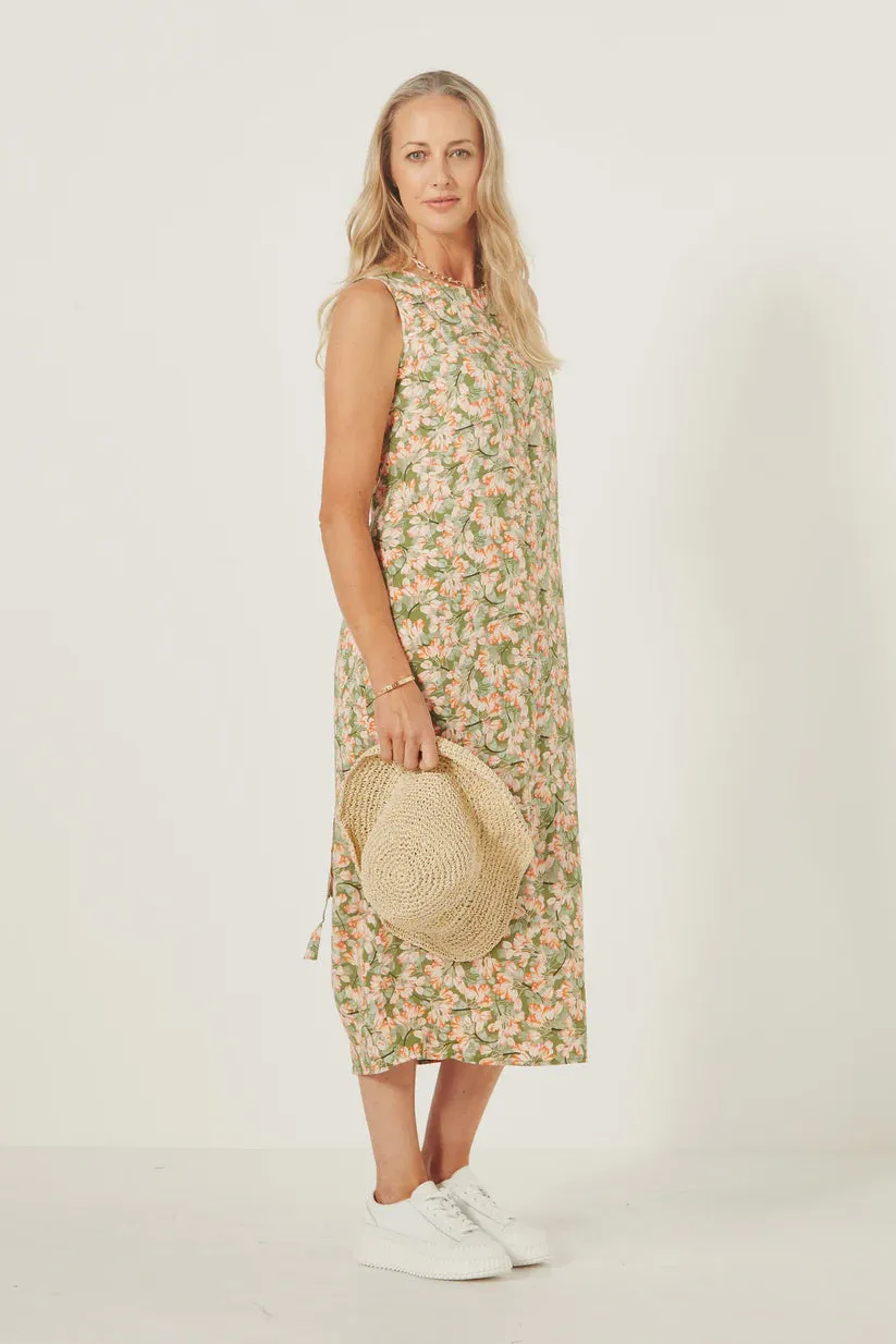 Lemon Tree - Mimi Dress in Green Tulips