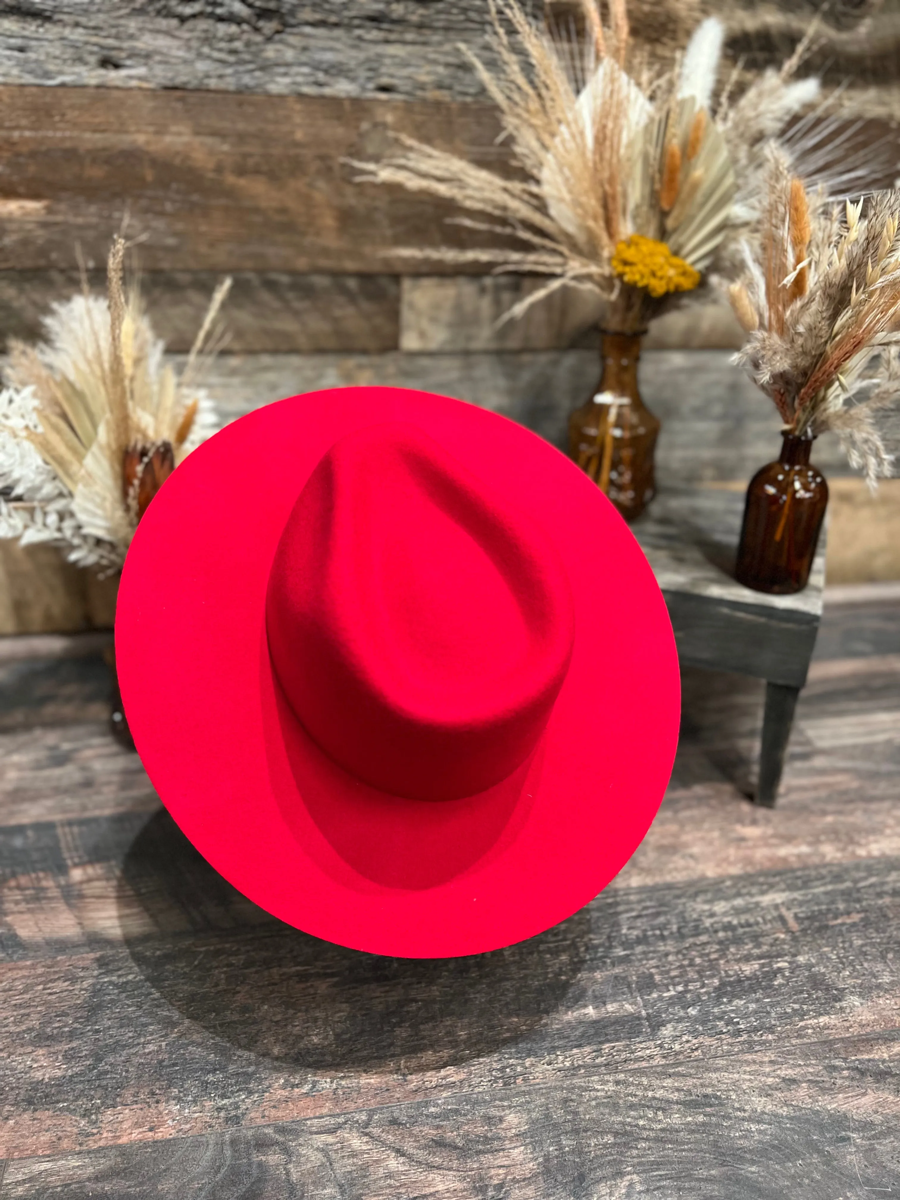 Lipstick Red Felt Hat