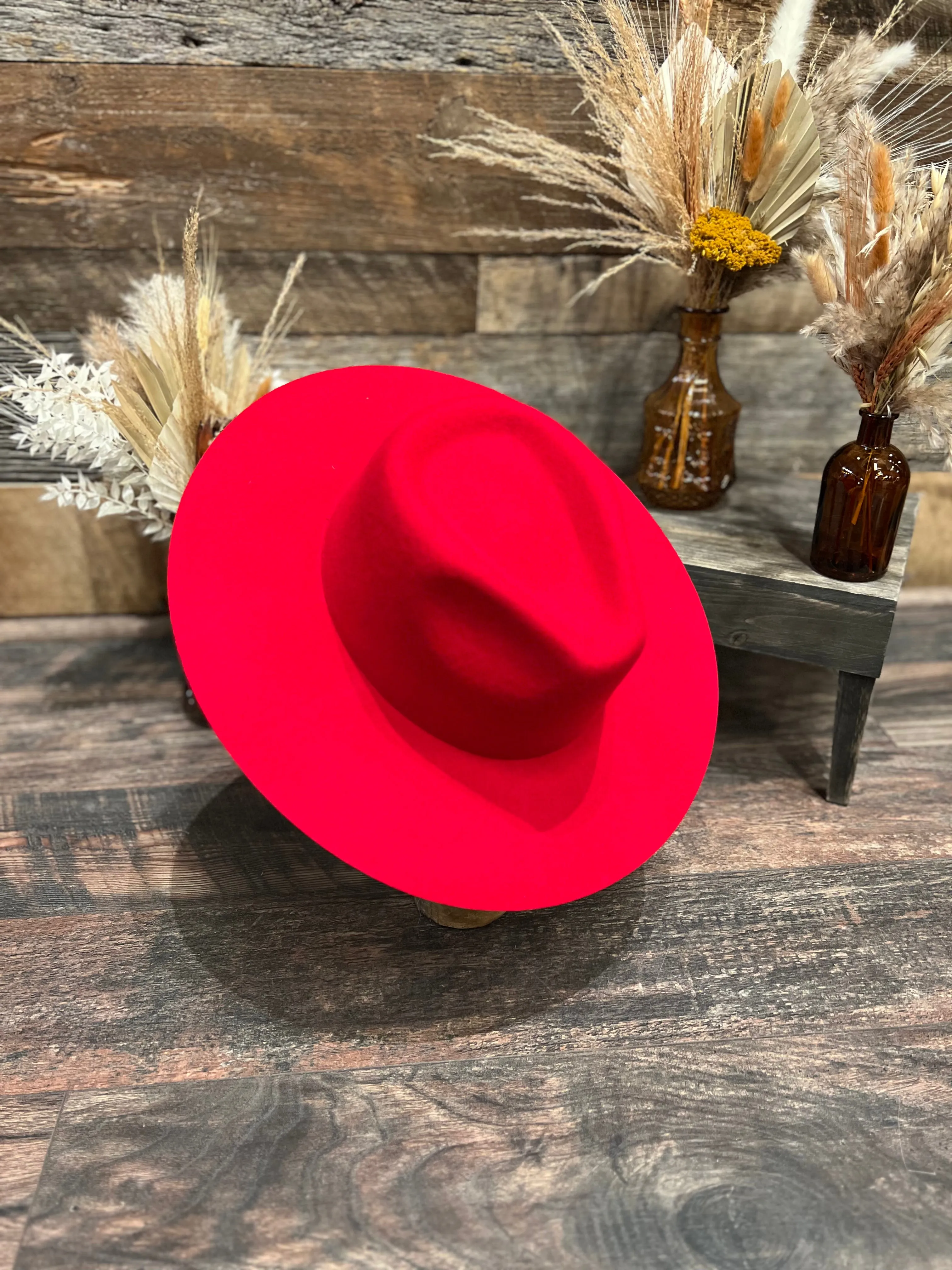 Lipstick Red Felt Hat