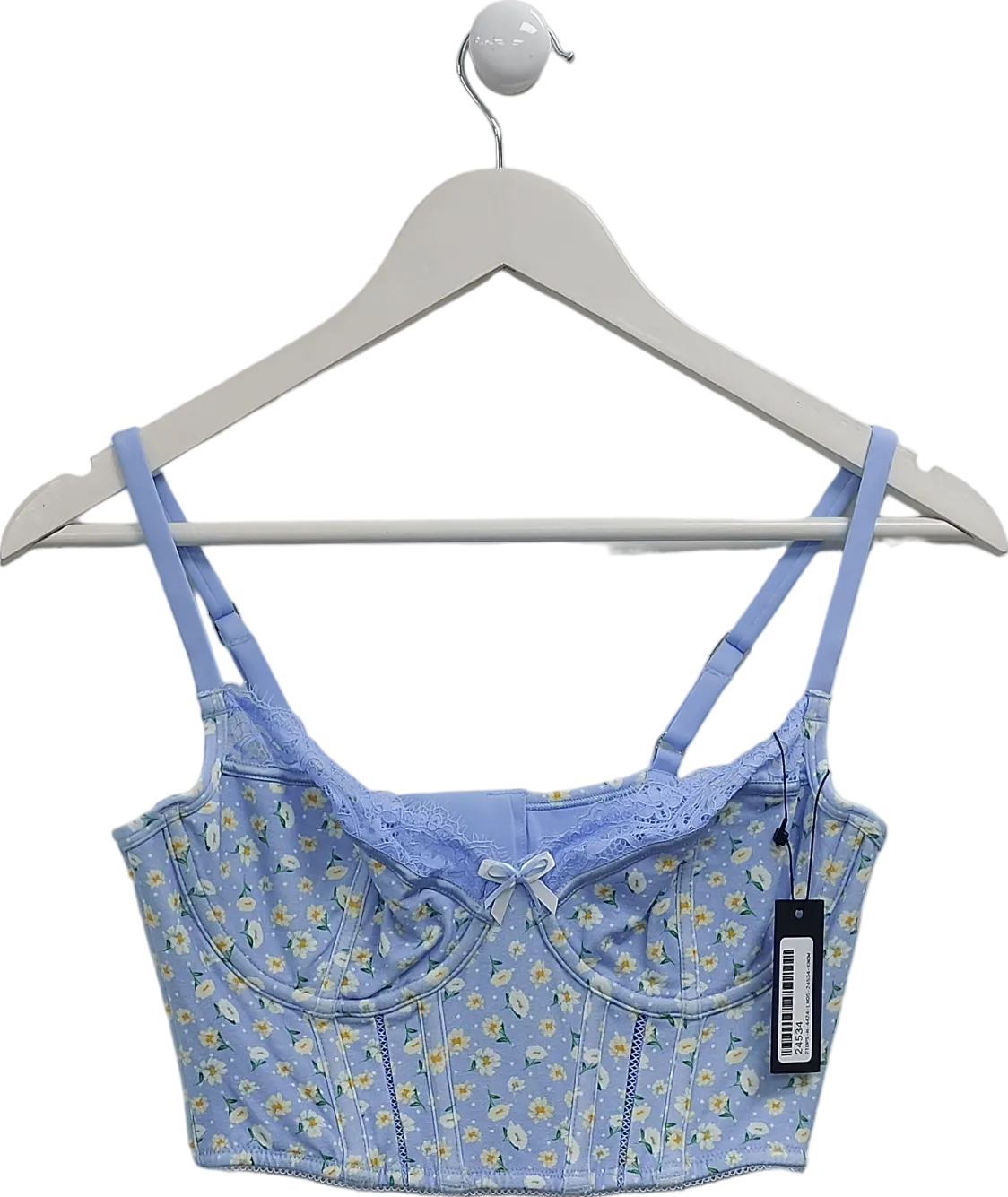 Lounge Underwear Blue Sweet Longline Bra UK 34D