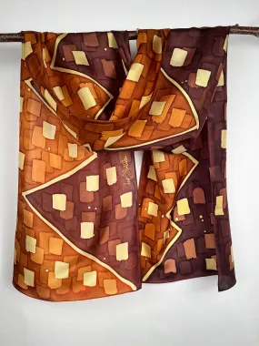 “Lucky Gold Strike” - Hand-dyed Silk Scarf - $130