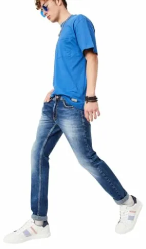 Max Men's Skinny Jeans (DMCSKFE2301STMID Blue_MID