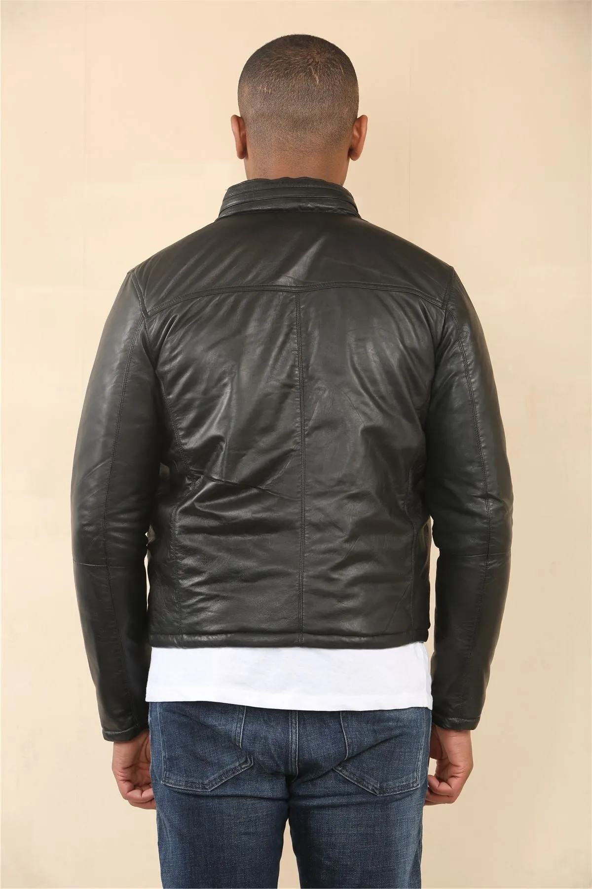 Men's Reversible Quilted Leather Jacket