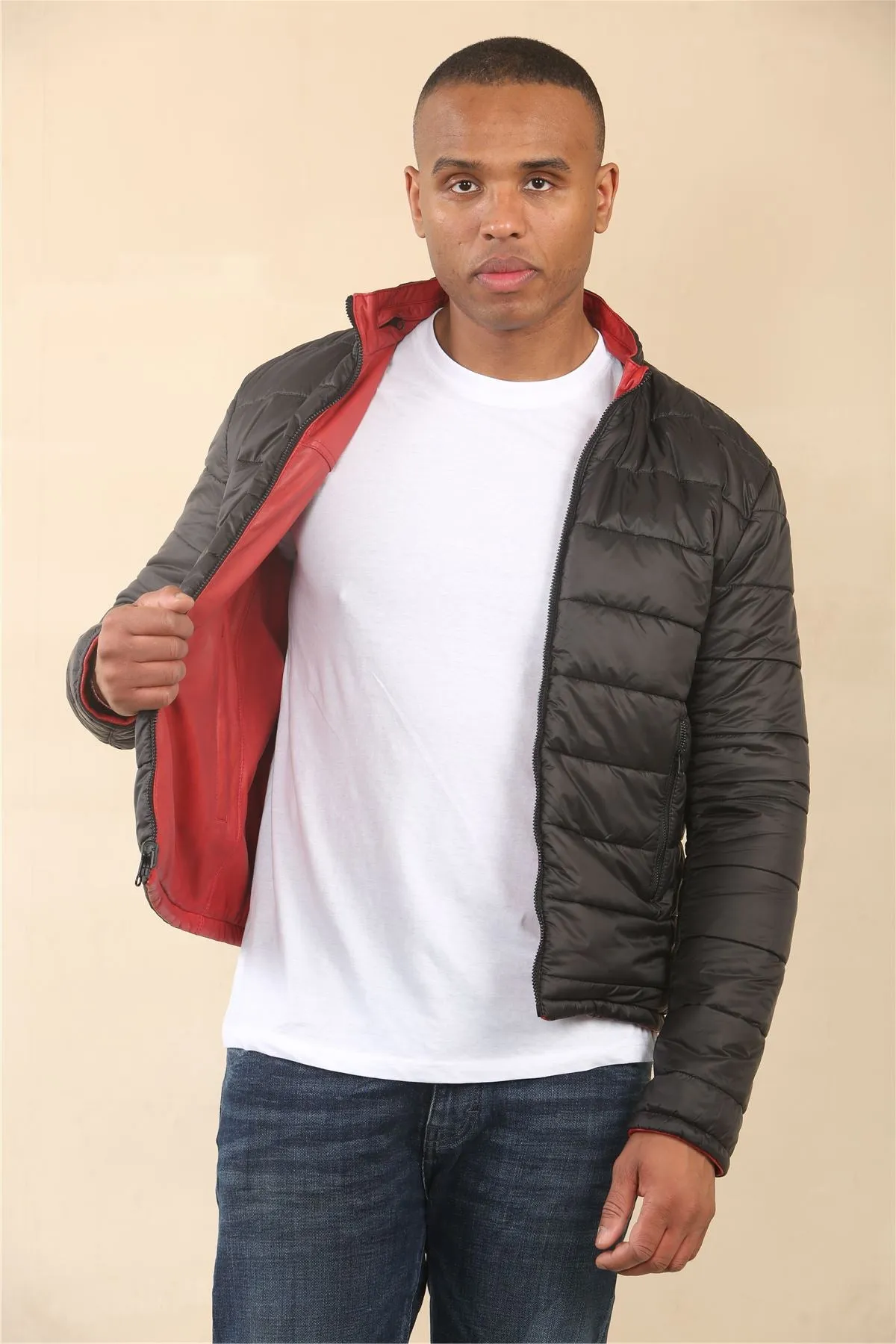 Men's Reversible Quilted Leather Jacket