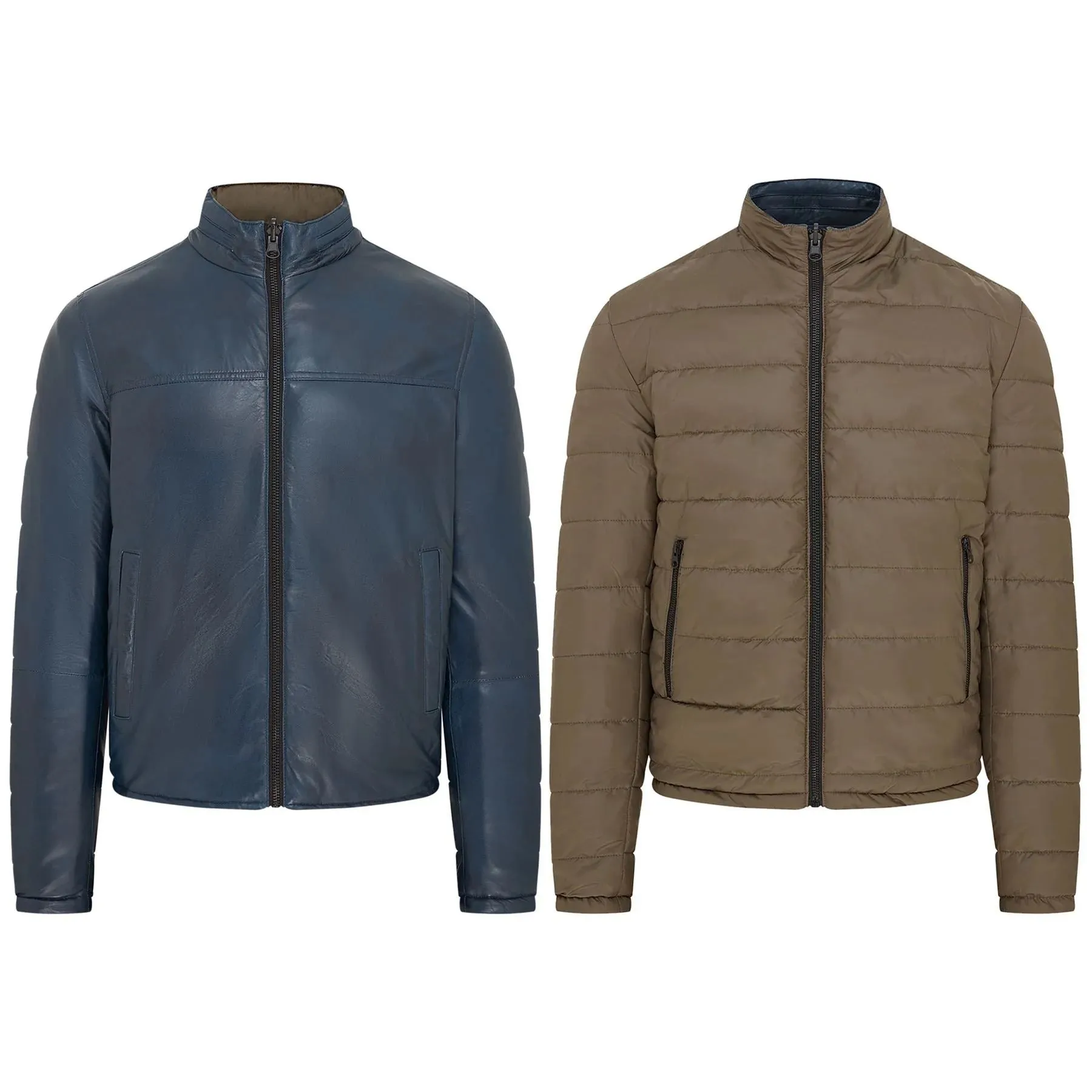 Men's Reversible Quilted Leather Jacket