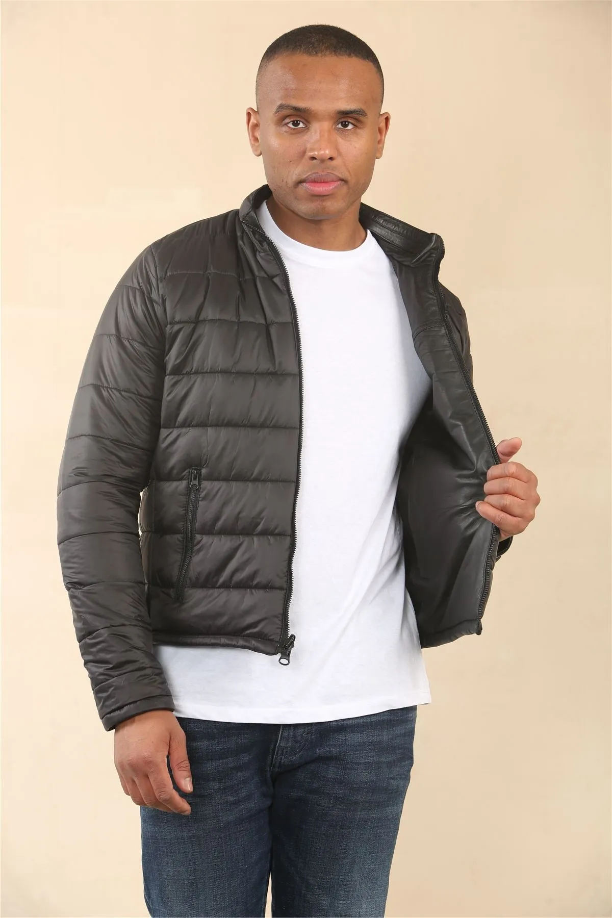 Men's Reversible Quilted Leather Jacket