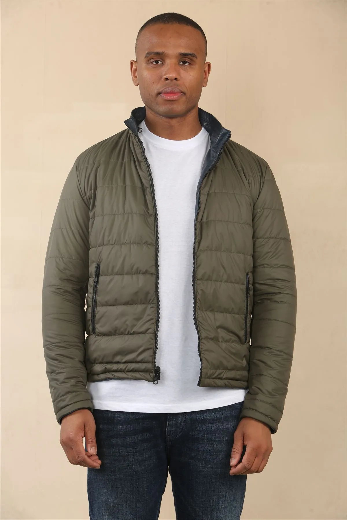 Men's Reversible Quilted Leather Jacket