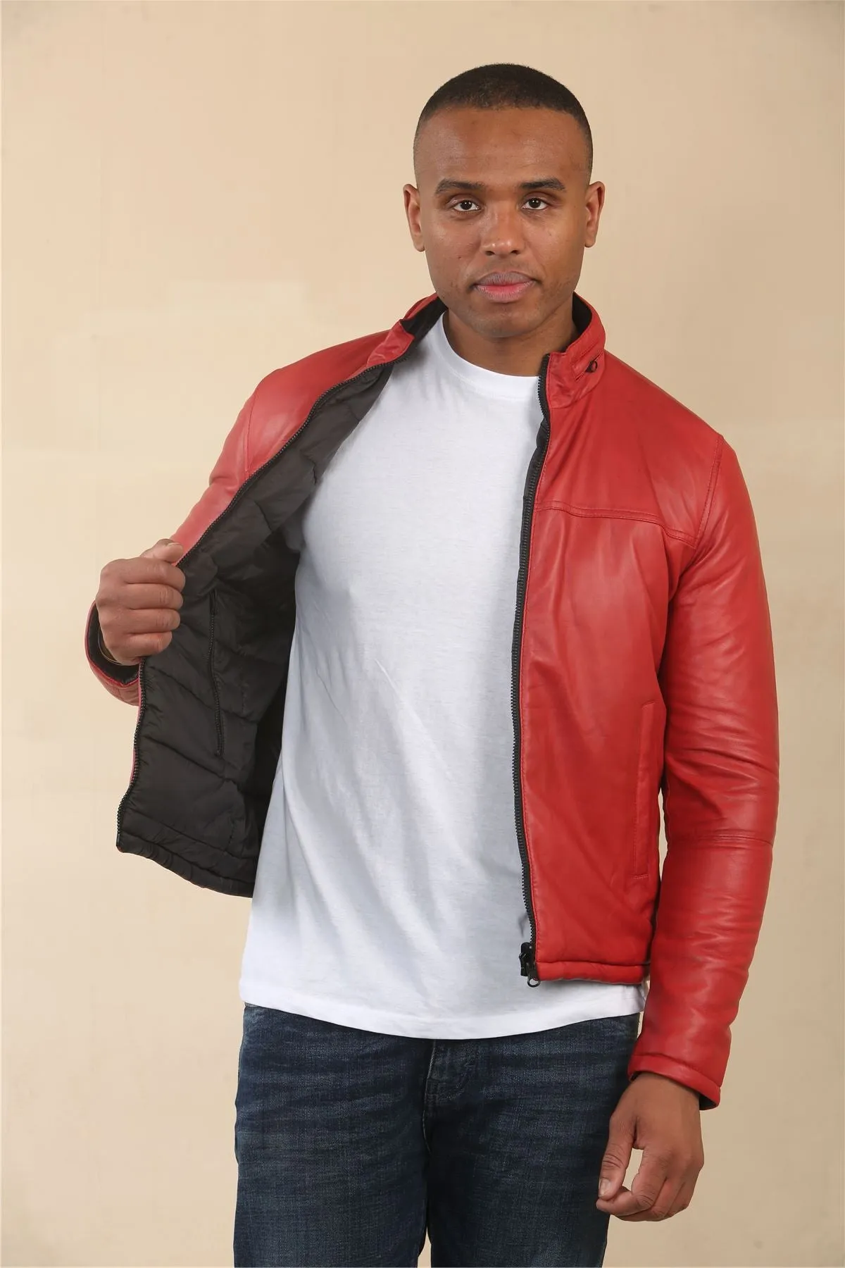 Men's Reversible Quilted Leather Jacket