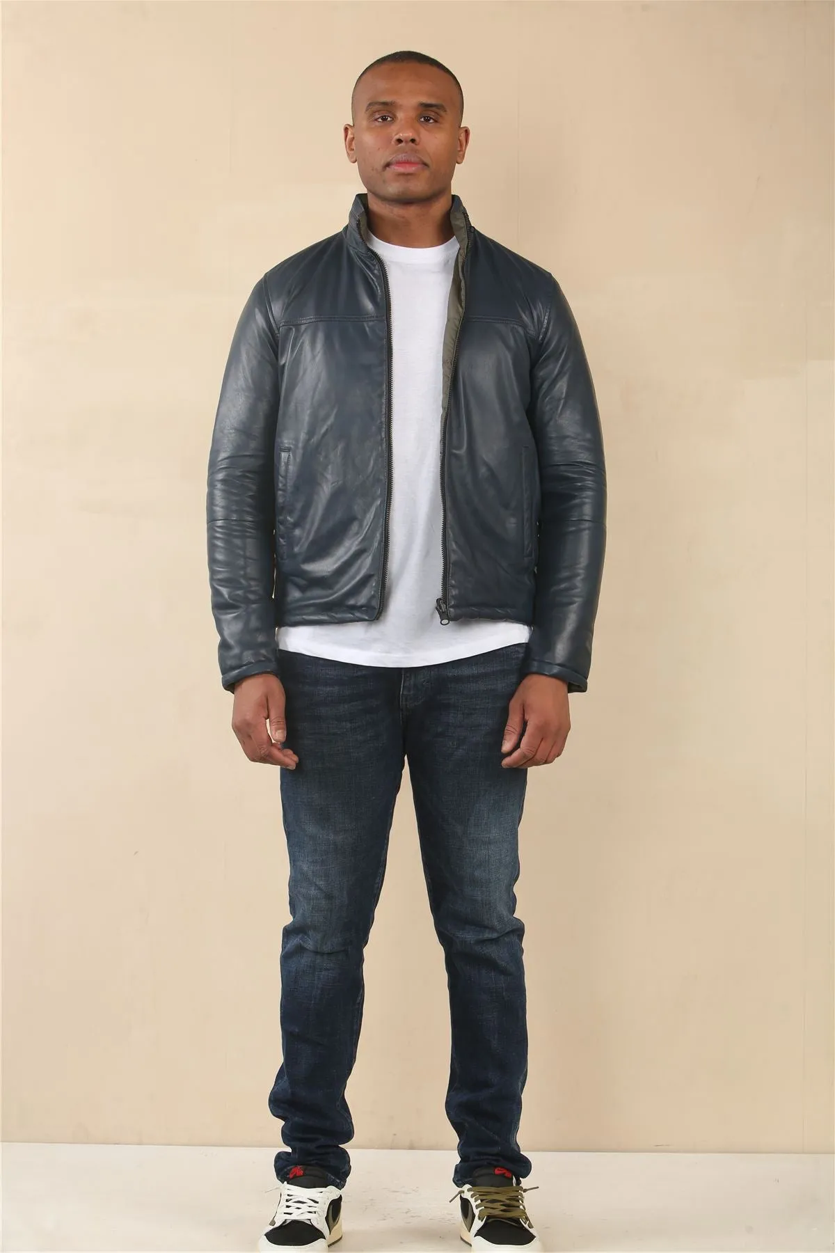 Men's Reversible Quilted Leather Jacket