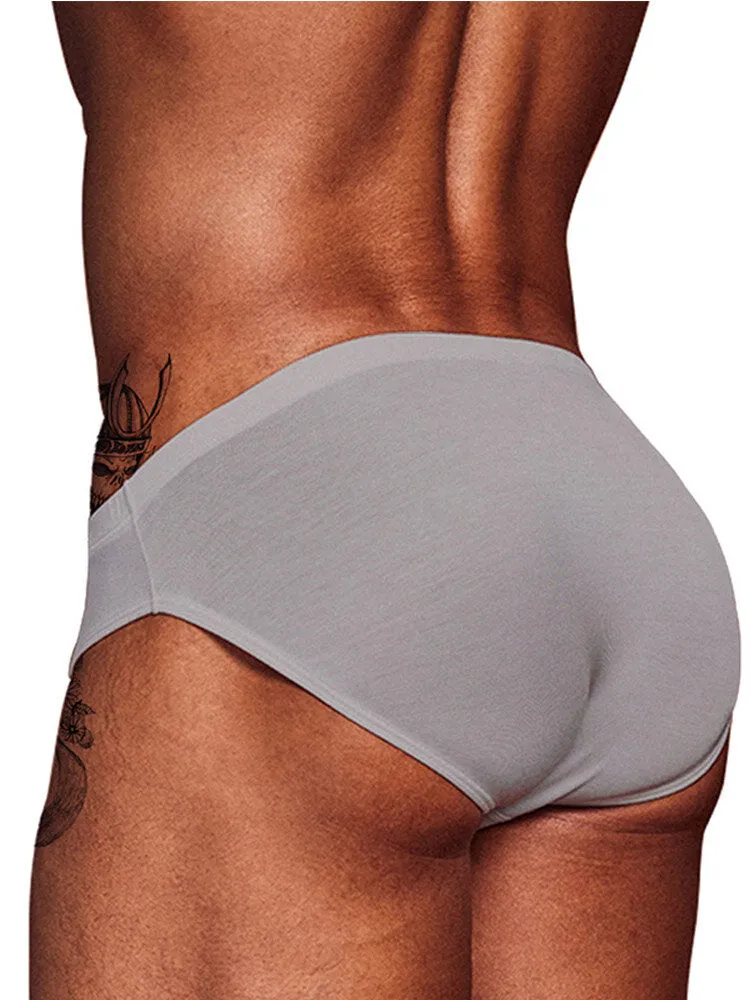 Mens Solid Color Underwear Cozy Low Waist Briefs