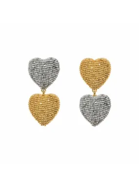 Mignonne Gavigan Mini Heart Breaker Drop Earrings in Silver Gold