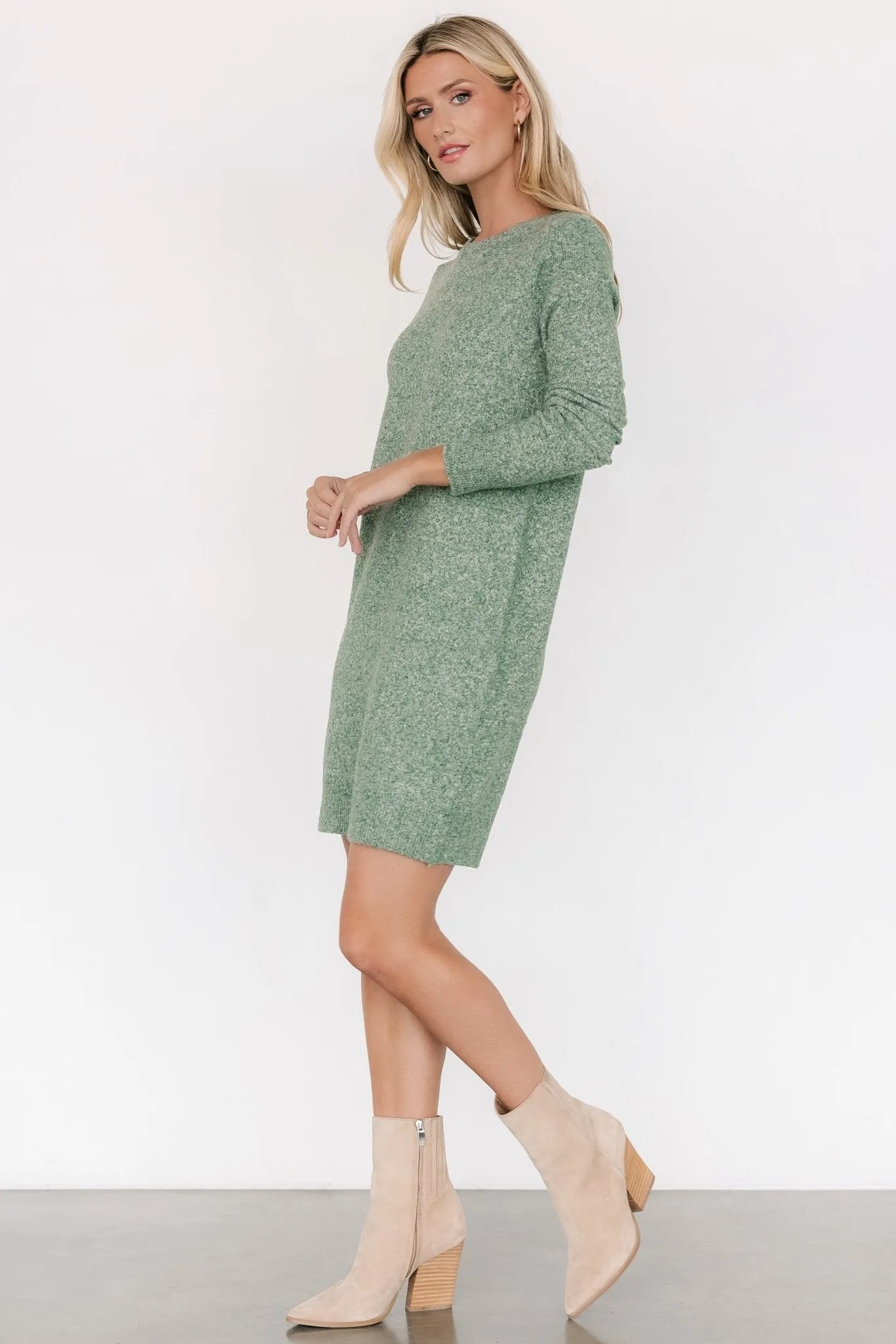 Miller Sweater Dress | Heather Green