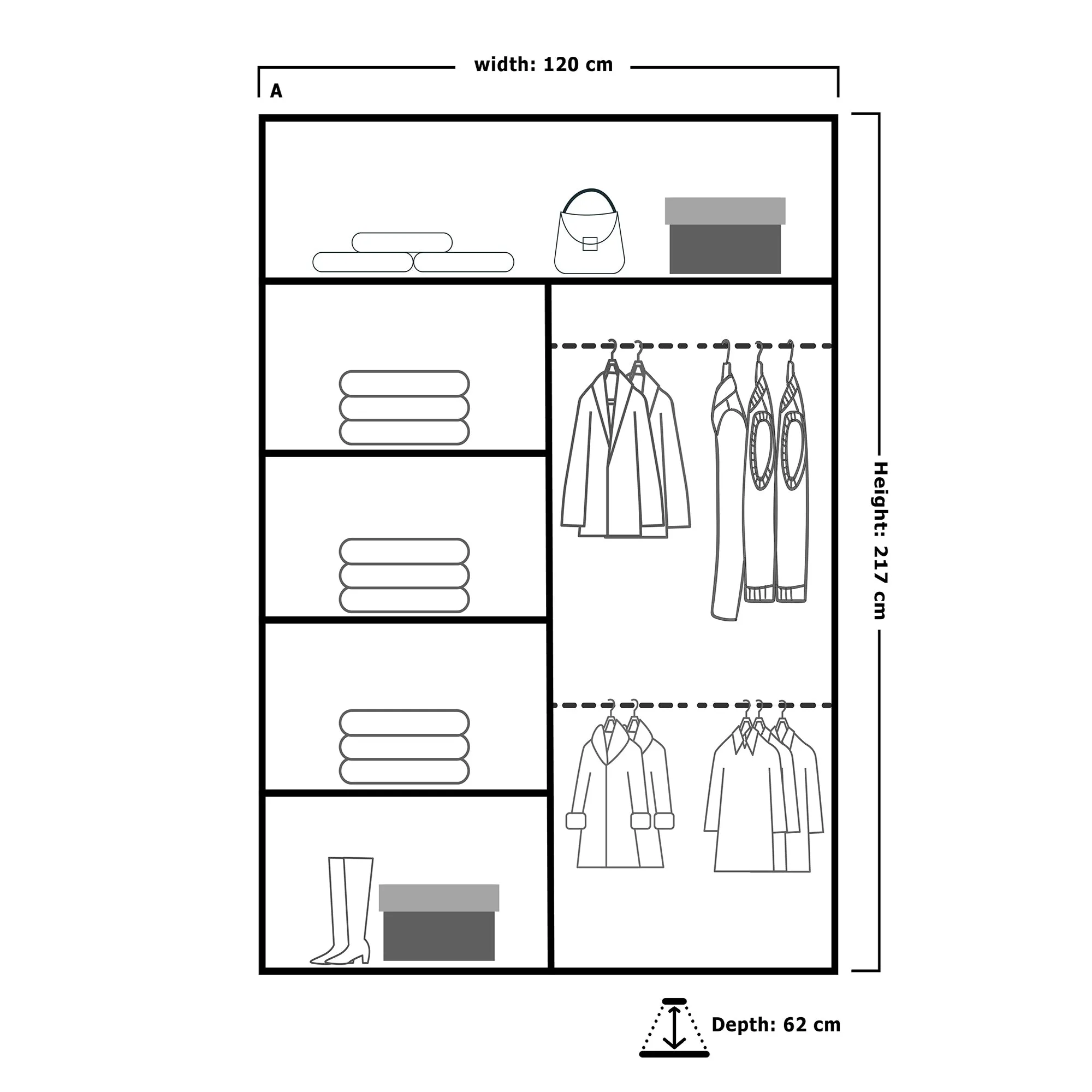 Modern Albany Double Door Sliding Wardrobe Center Mirror