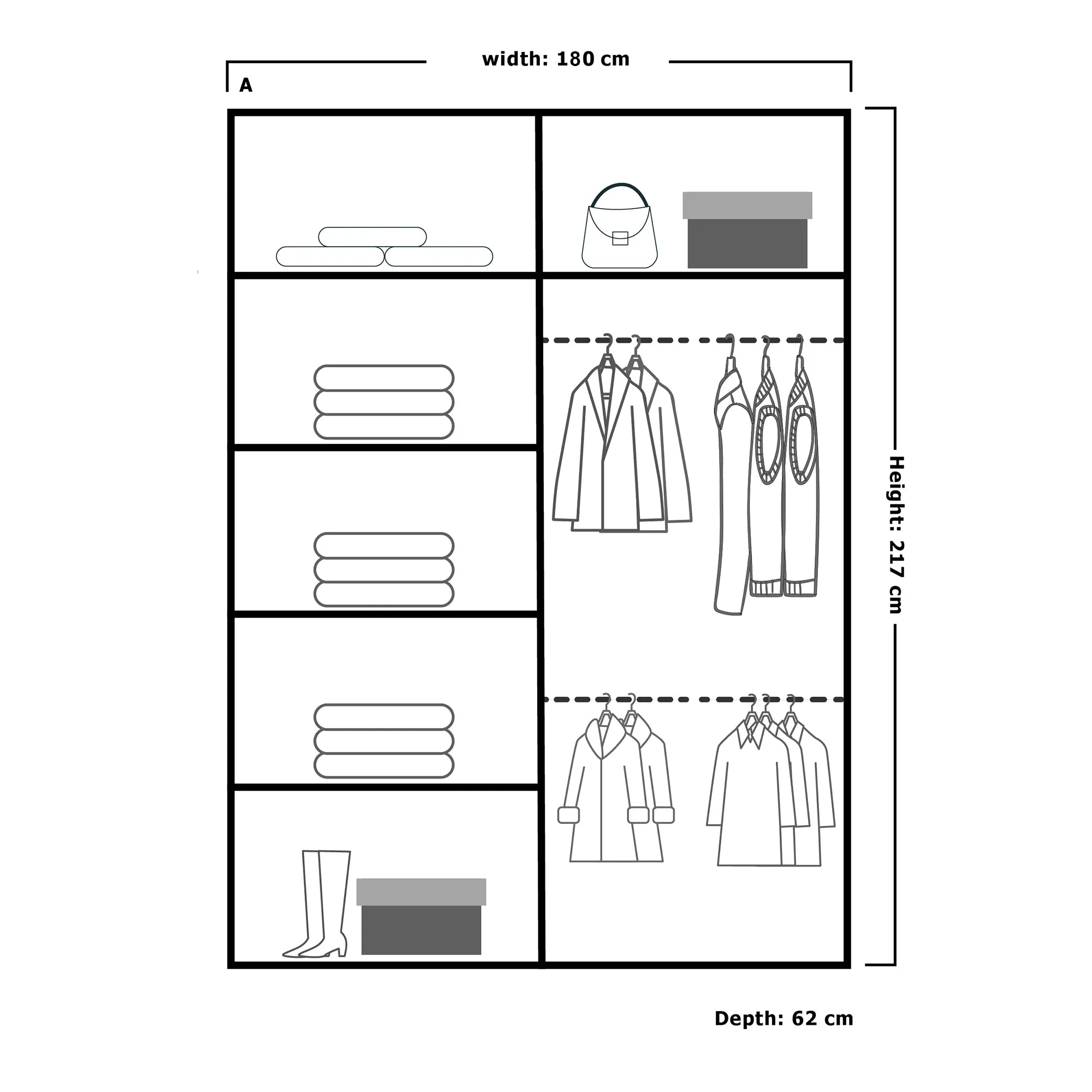 Modern Albany Double Door Sliding Wardrobe Center Mirror