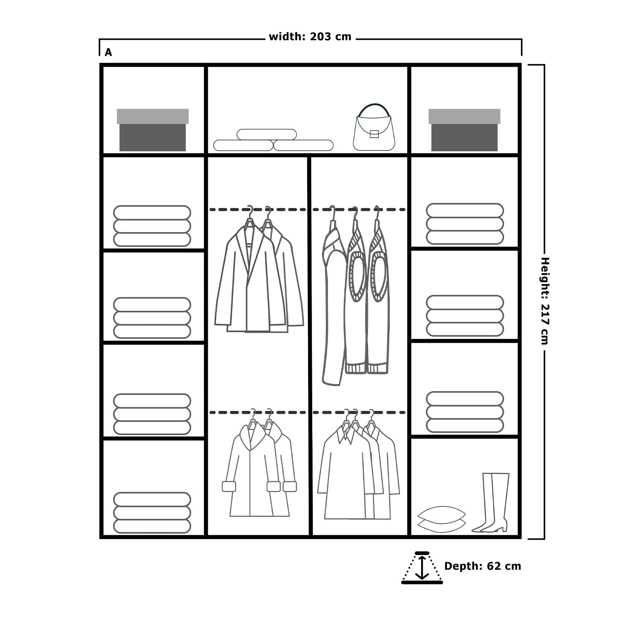 Modern Albany Double Door Sliding Wardrobe Center Mirror