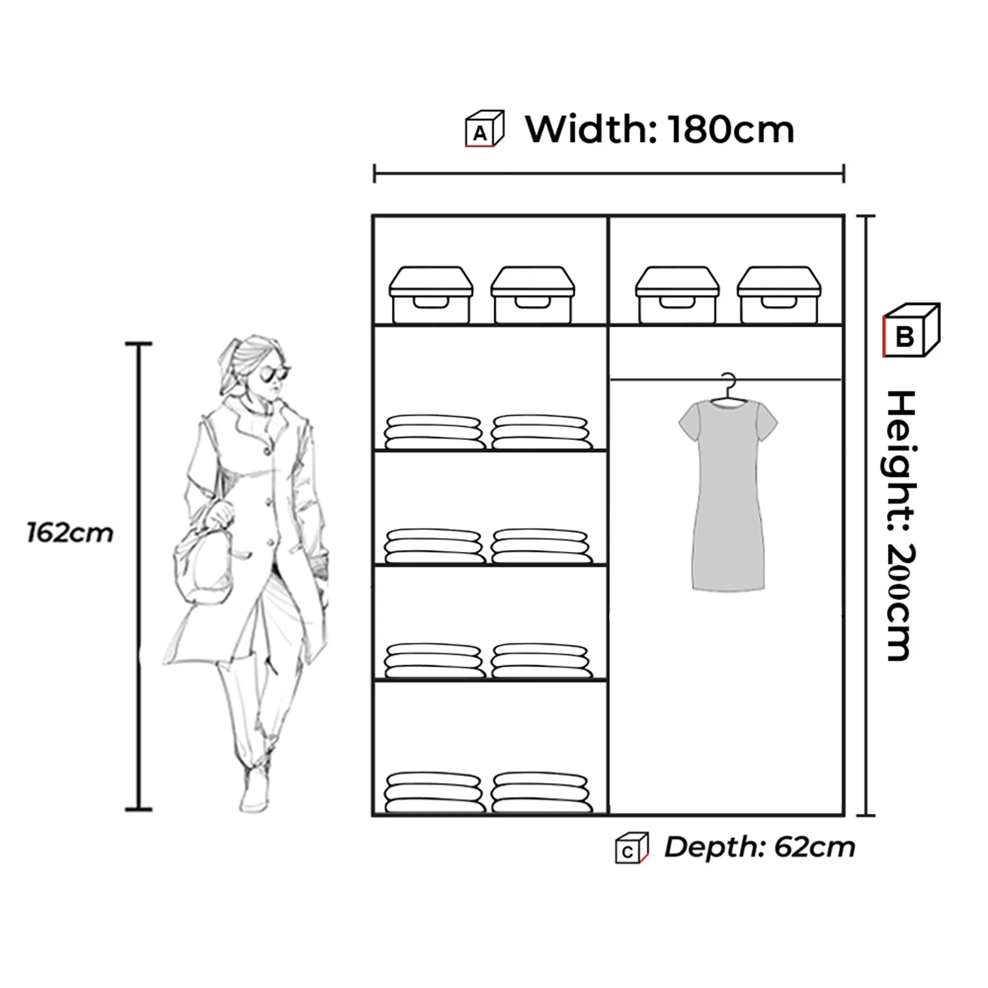 Modern Bedroom Aspen High Gloss Mirror Sliding Door Wardrobe