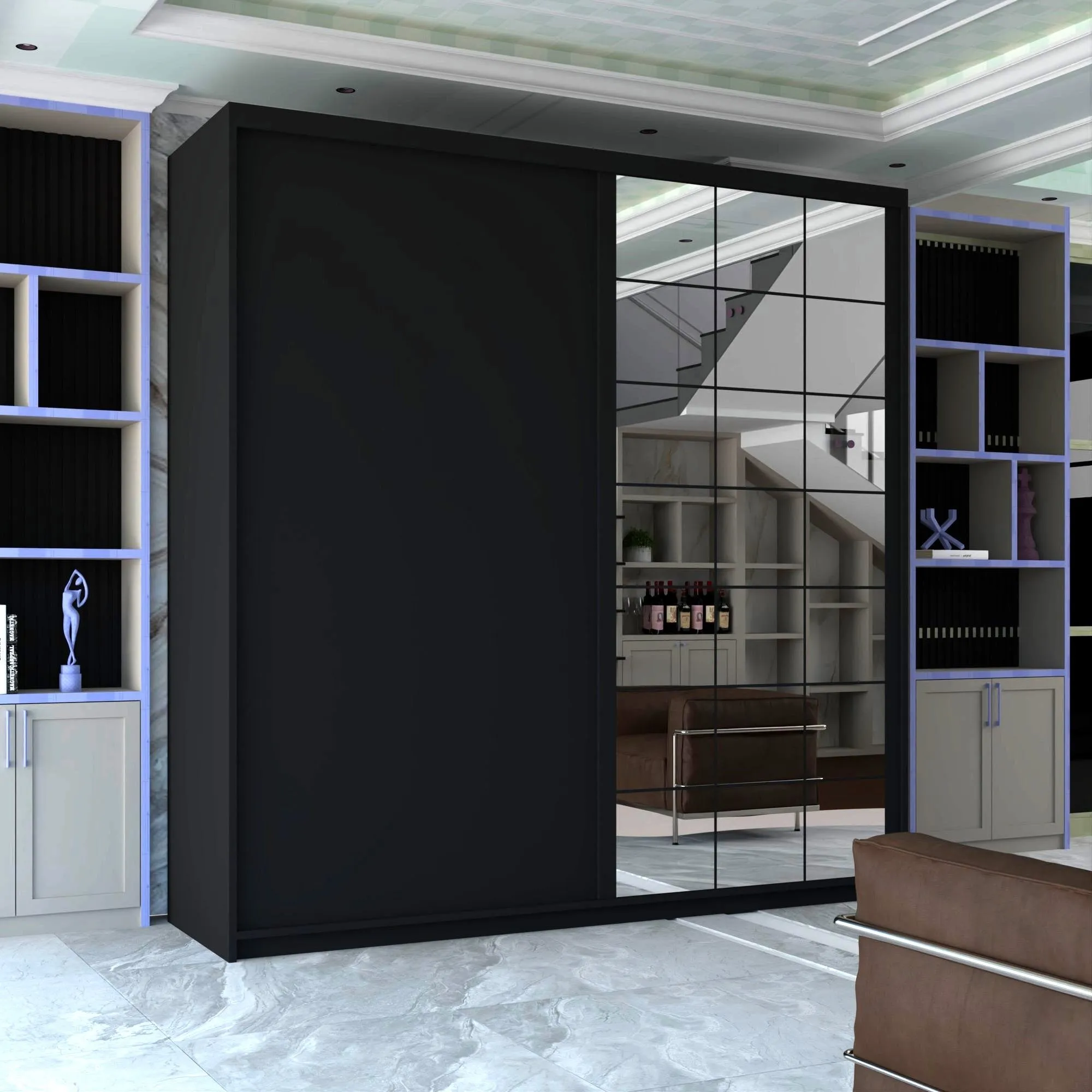 Modern Collin 2 or 3 Door Sliding Wardrobe