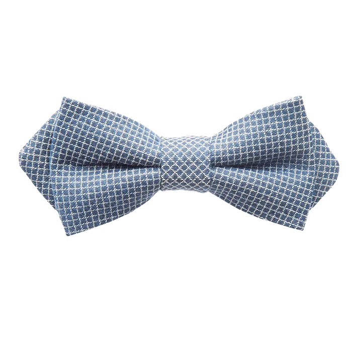 Navy Diamond Weave Bow Tie