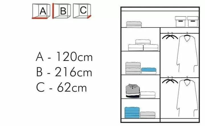 Nicole Sliding Wardrobe - Stylish Storage Solution in Black, White, and Grey