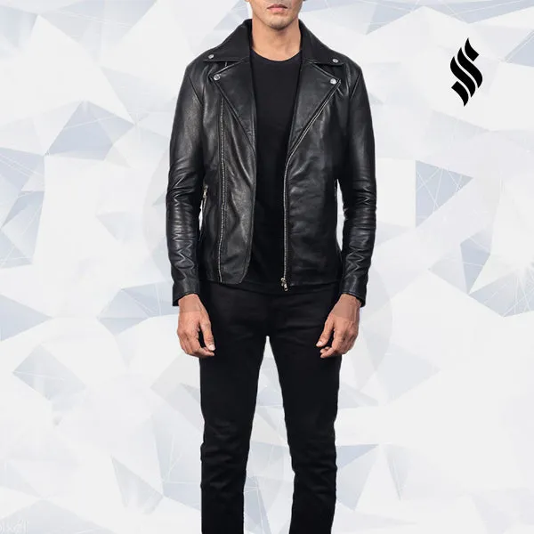 Noah Black Leather Biker Jacket