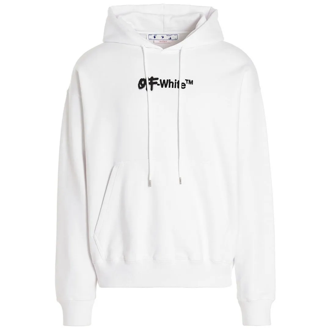 Off White Spray Helvetica Skate Fit White Hoodie