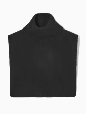 Open-side cashmere-blend roll-neck vest