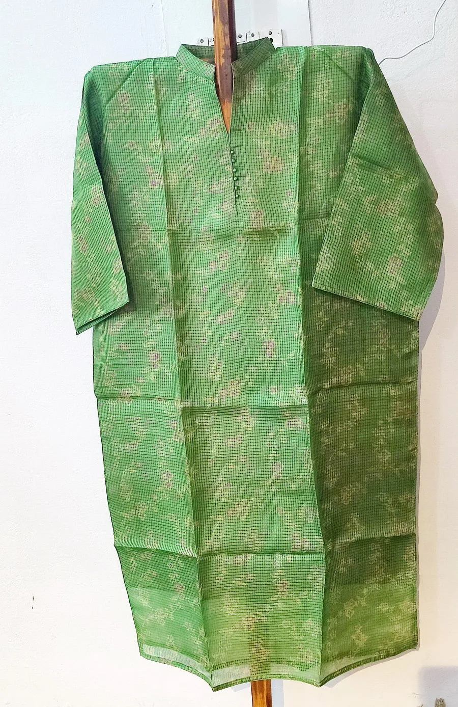 PARROT GREEN PURE SILK KURTA