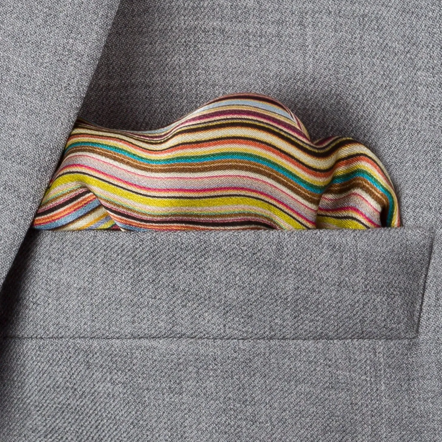 Paul Smith - Men's Silk Signature Stripe Pocket Square