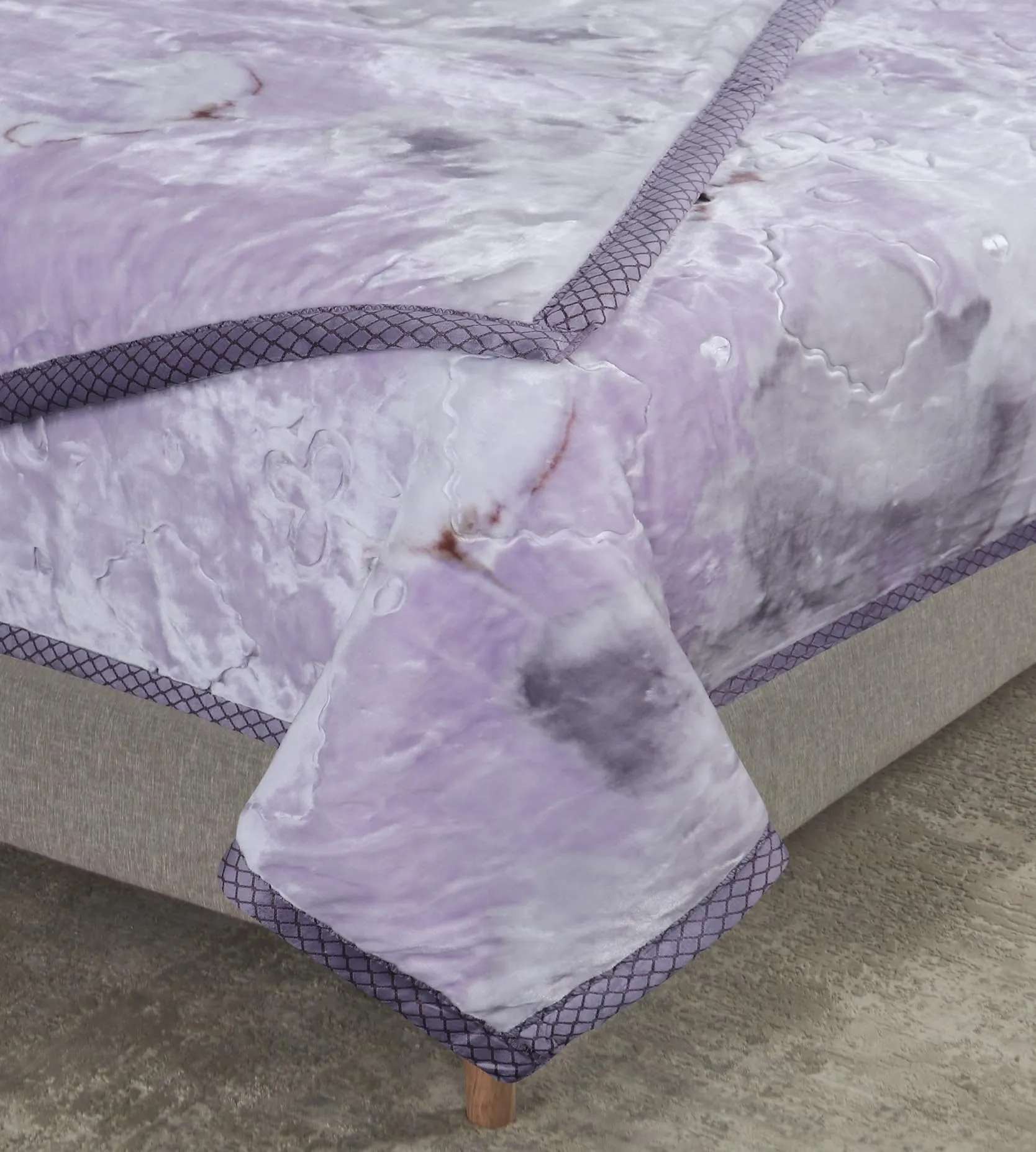 Petals Dreams Blanket Single Bed for Heavy Winter, 900 GSM, 2 Ply, Cloudy Mink Blanket (160x220 cm) (Light Purple)