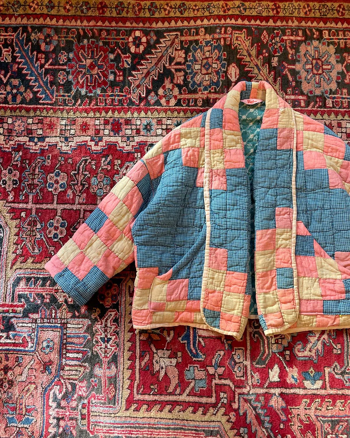 Pink and Blue Quilted Jacket