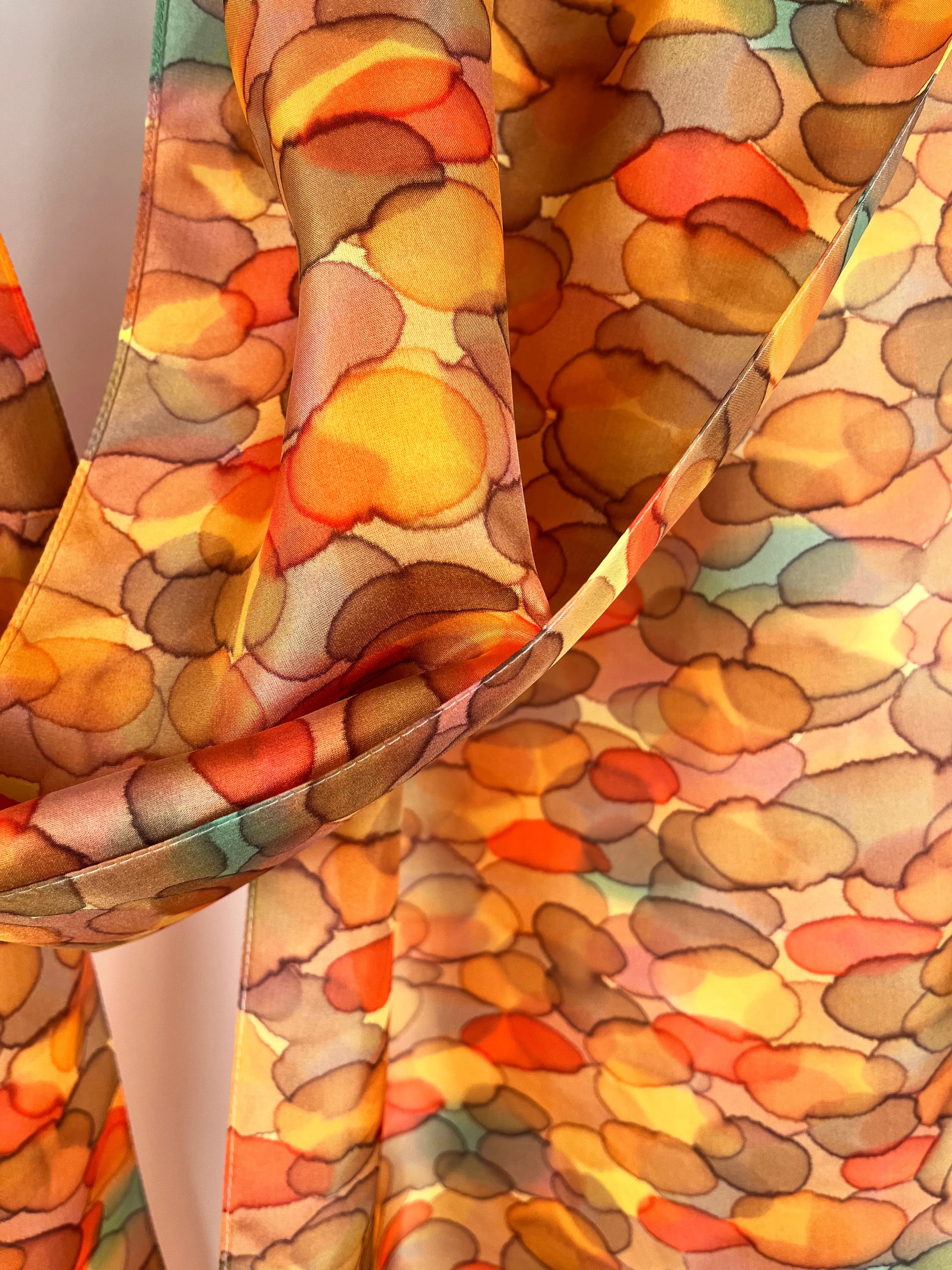 "Autumn Woods" - Hand-dyed Silk Scarf - $125