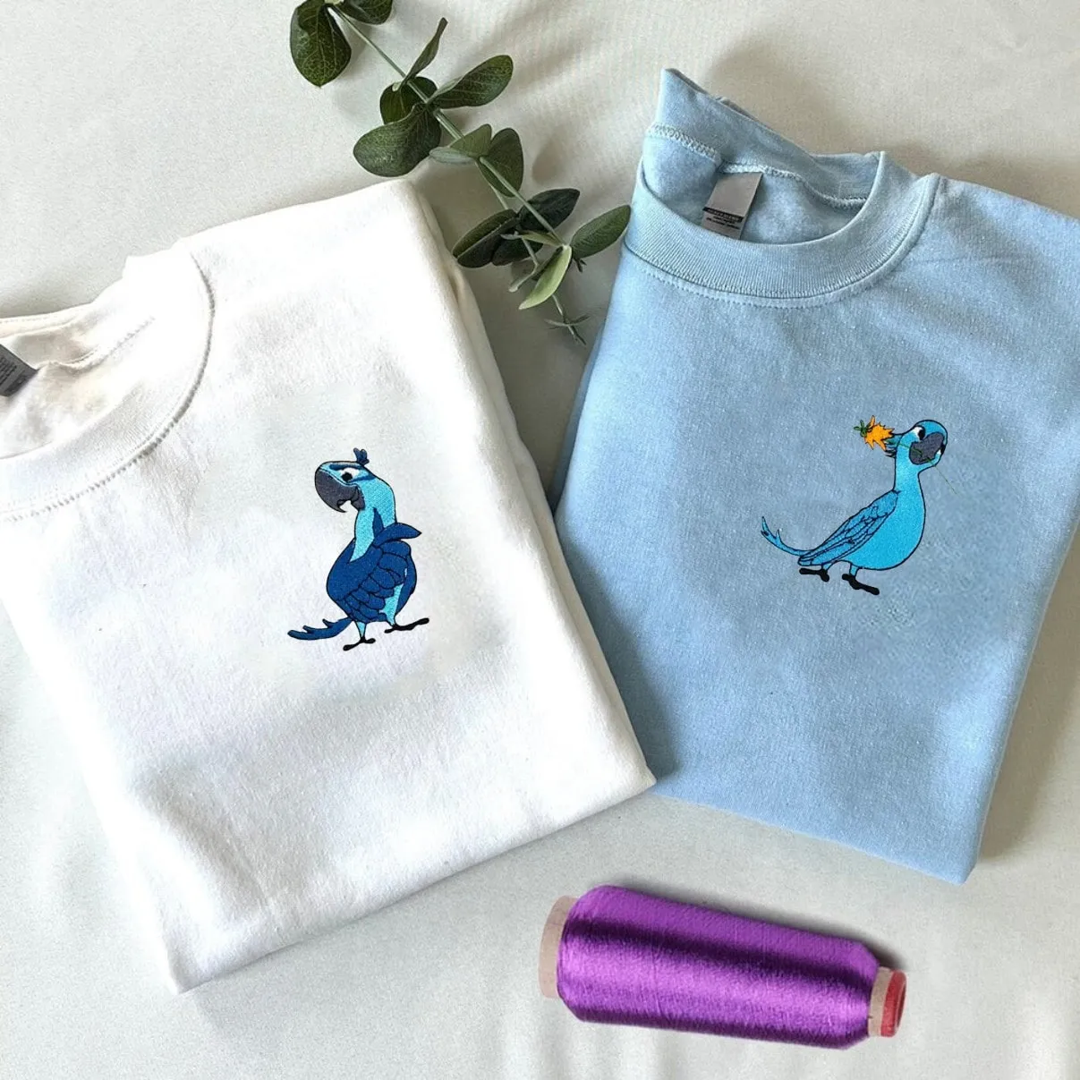 "Blue Parrot Couple" Matching Couple Hoodies - Personalized Matching Sweatshirts For Couples