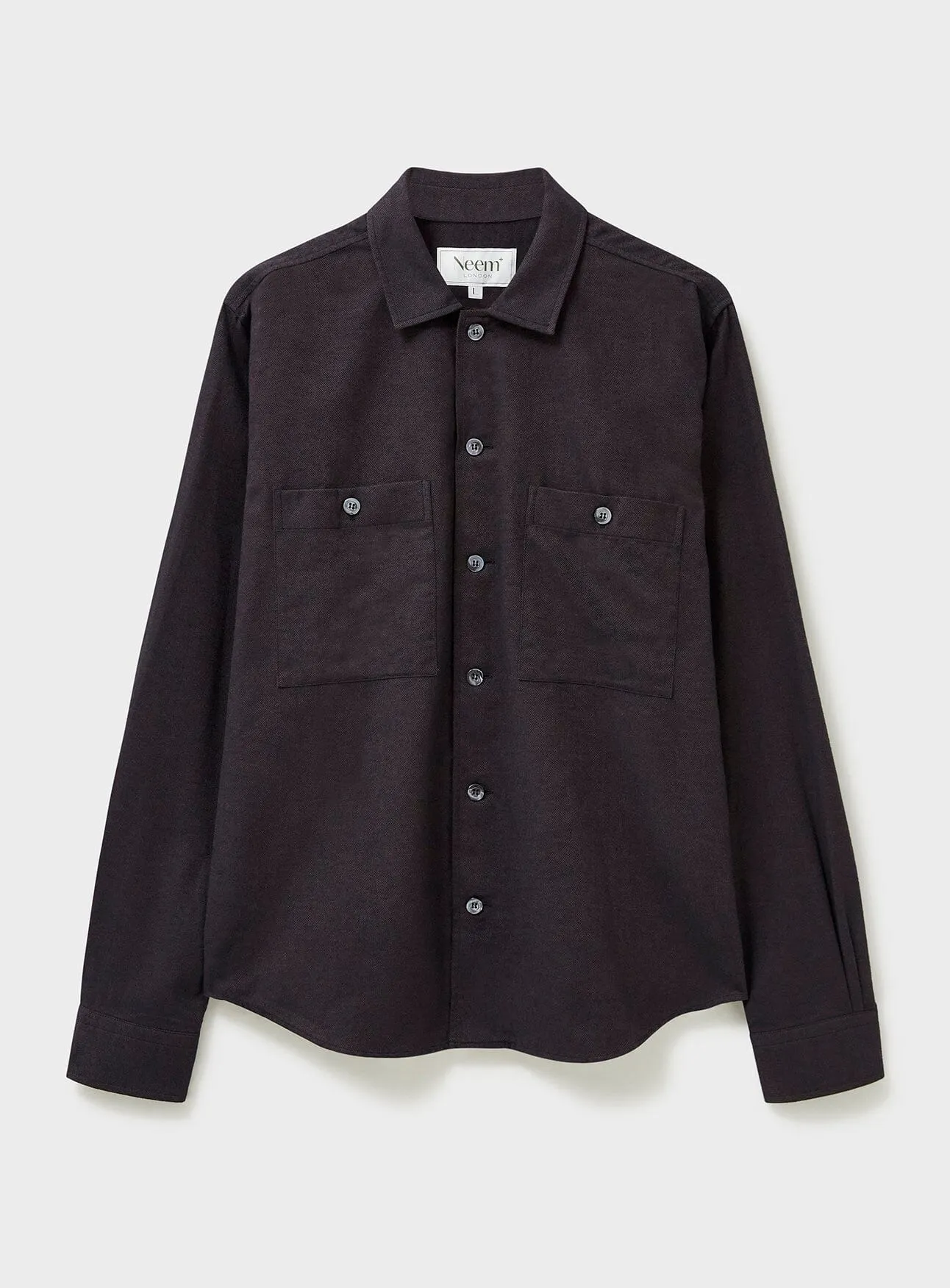 Recycled Italian Chocolate Flannel Double Pocket Overshirt