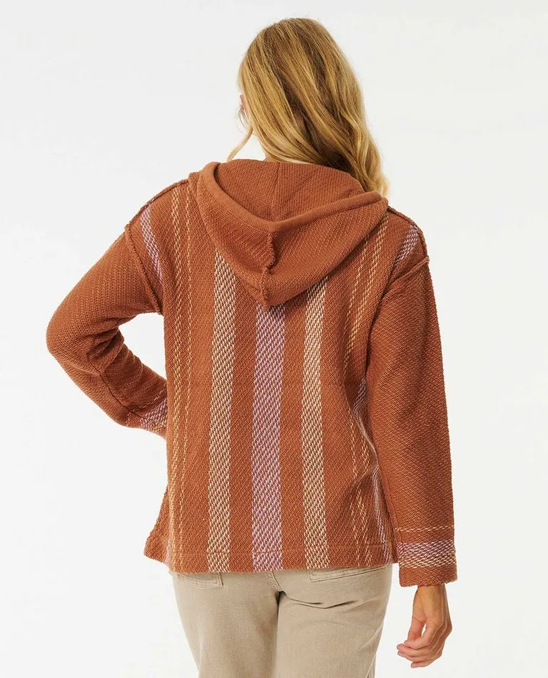 Rip Curl Sunrise Session Poncho Sweater-Light Brown