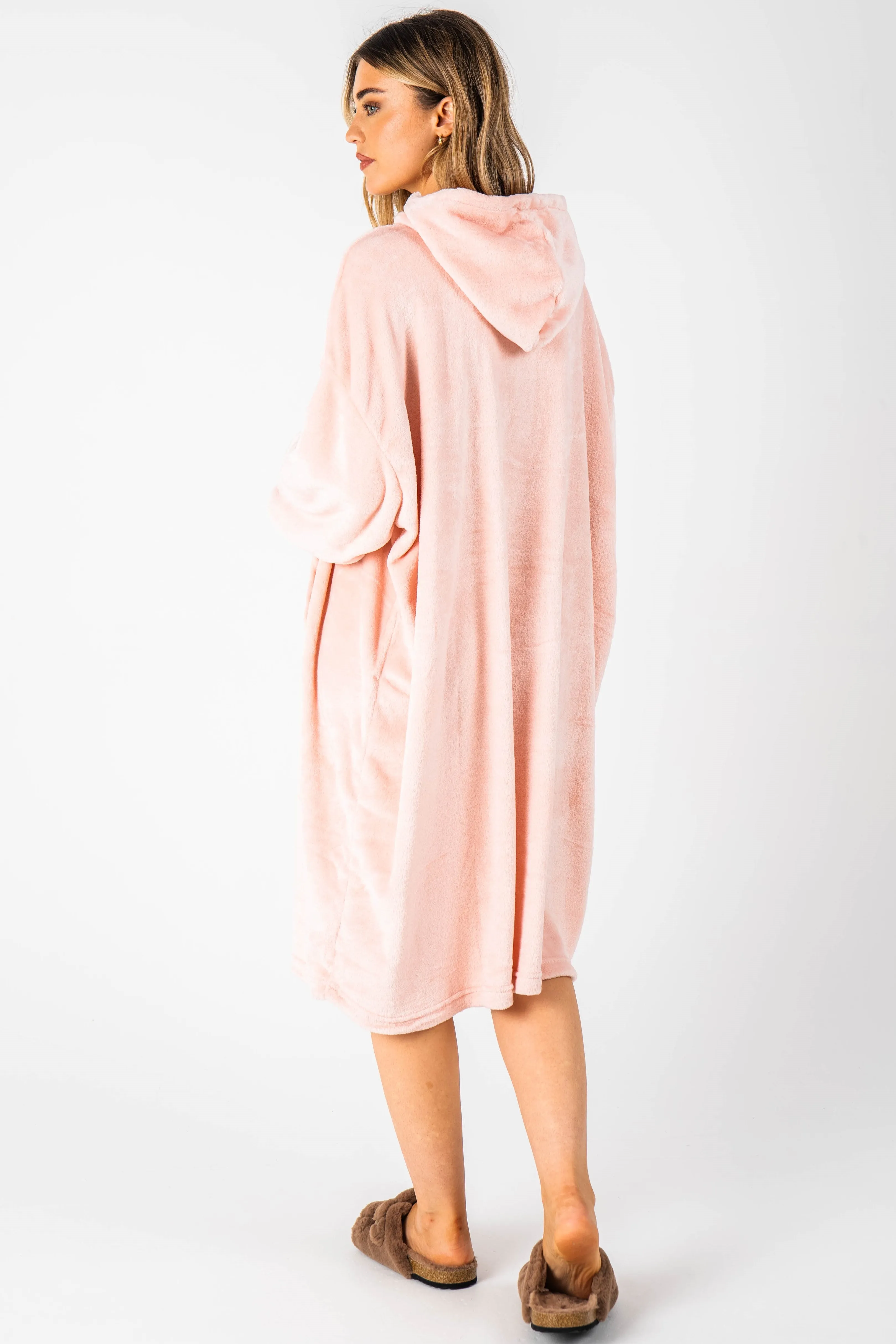 Robert Street Fleece Blanket Hoodie - Pink