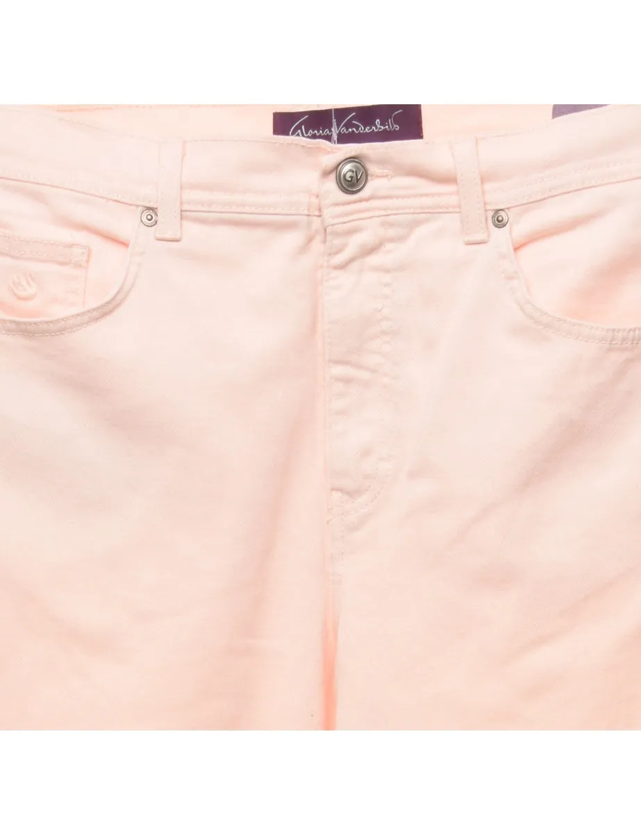 Salmon Pink Tapered Jeans - W32 L30