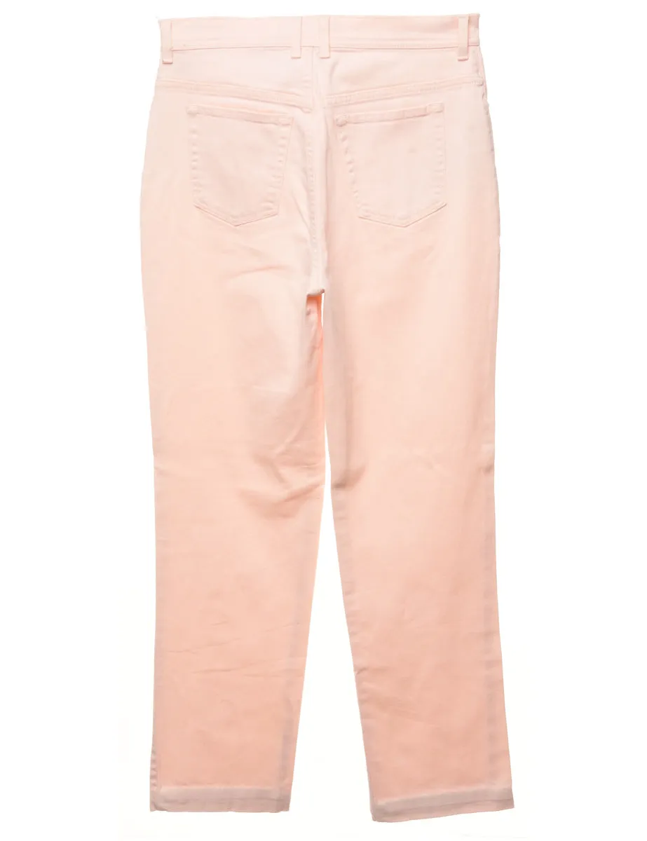 Salmon Pink Tapered Jeans - W32 L30