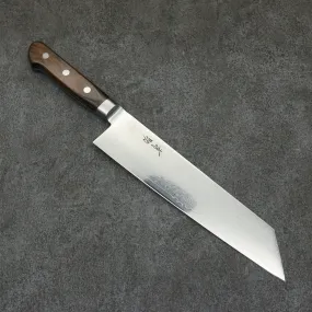 Seisuke VG10 33 Layer Mirrored Finish Damascus Kiritsuke Gyuto  210mm Brown Pakka wood Handle