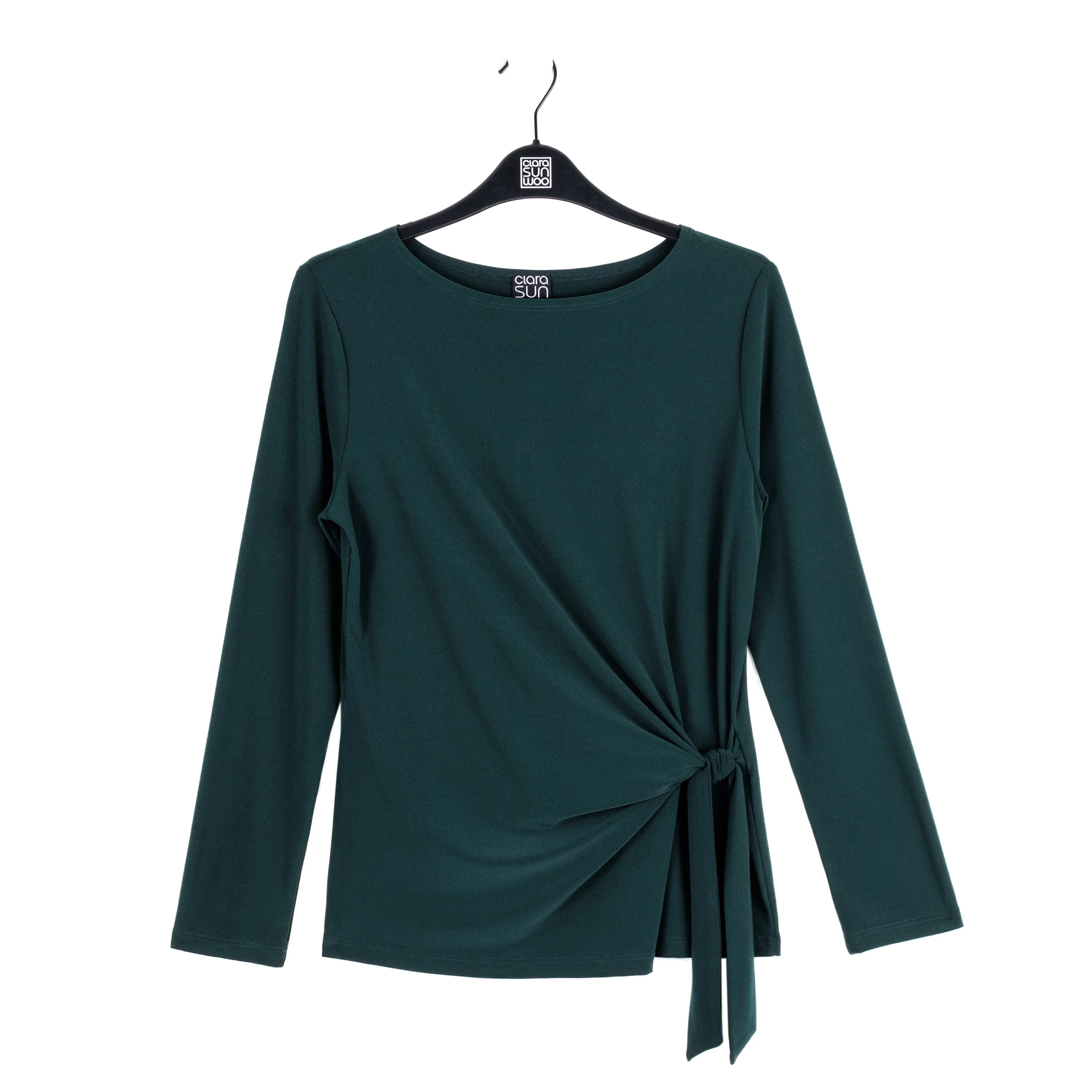 Side Tie Waist Top - Hunter Green