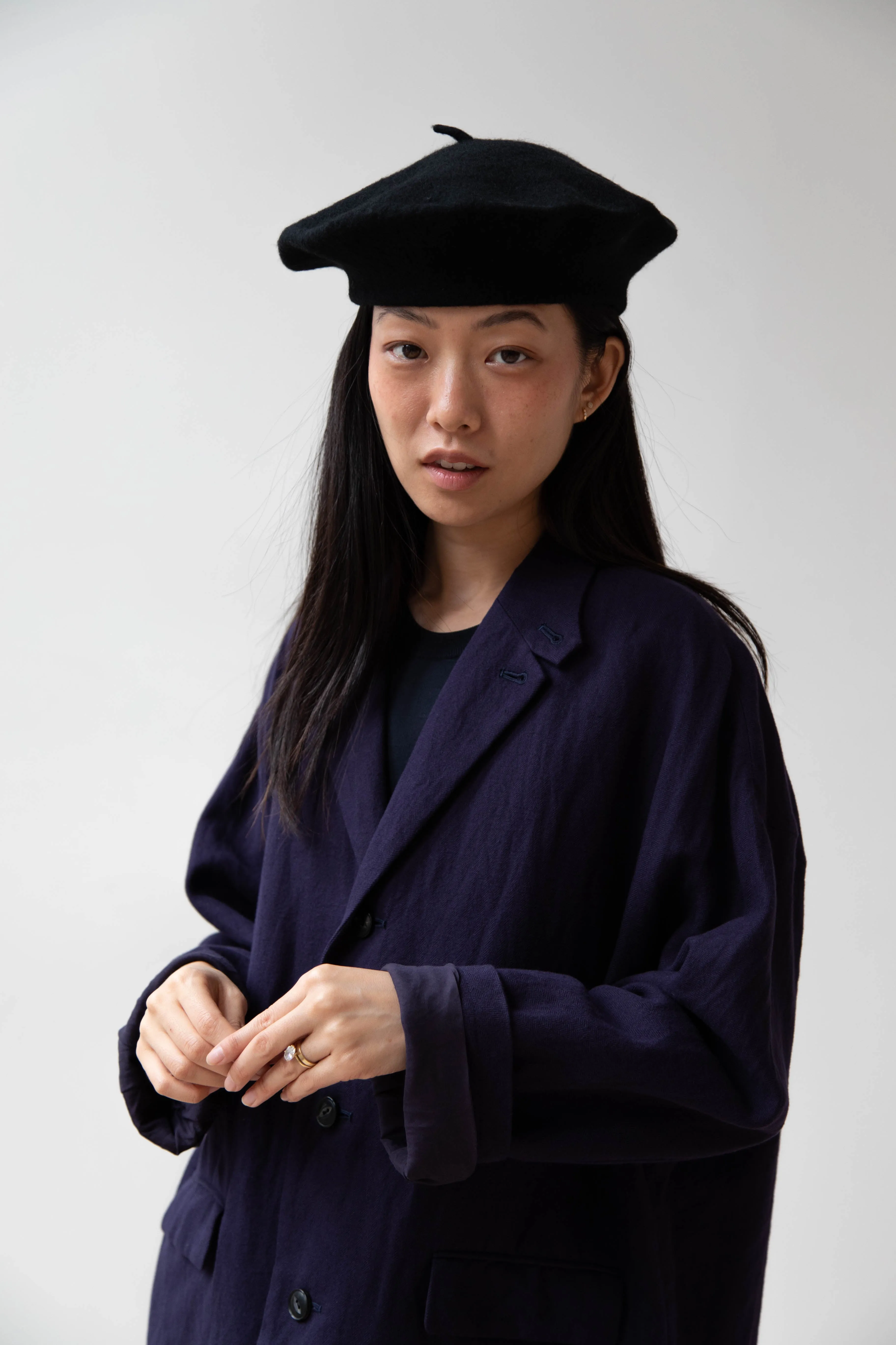 Signa 1925 | Felted Knit Beret in Black