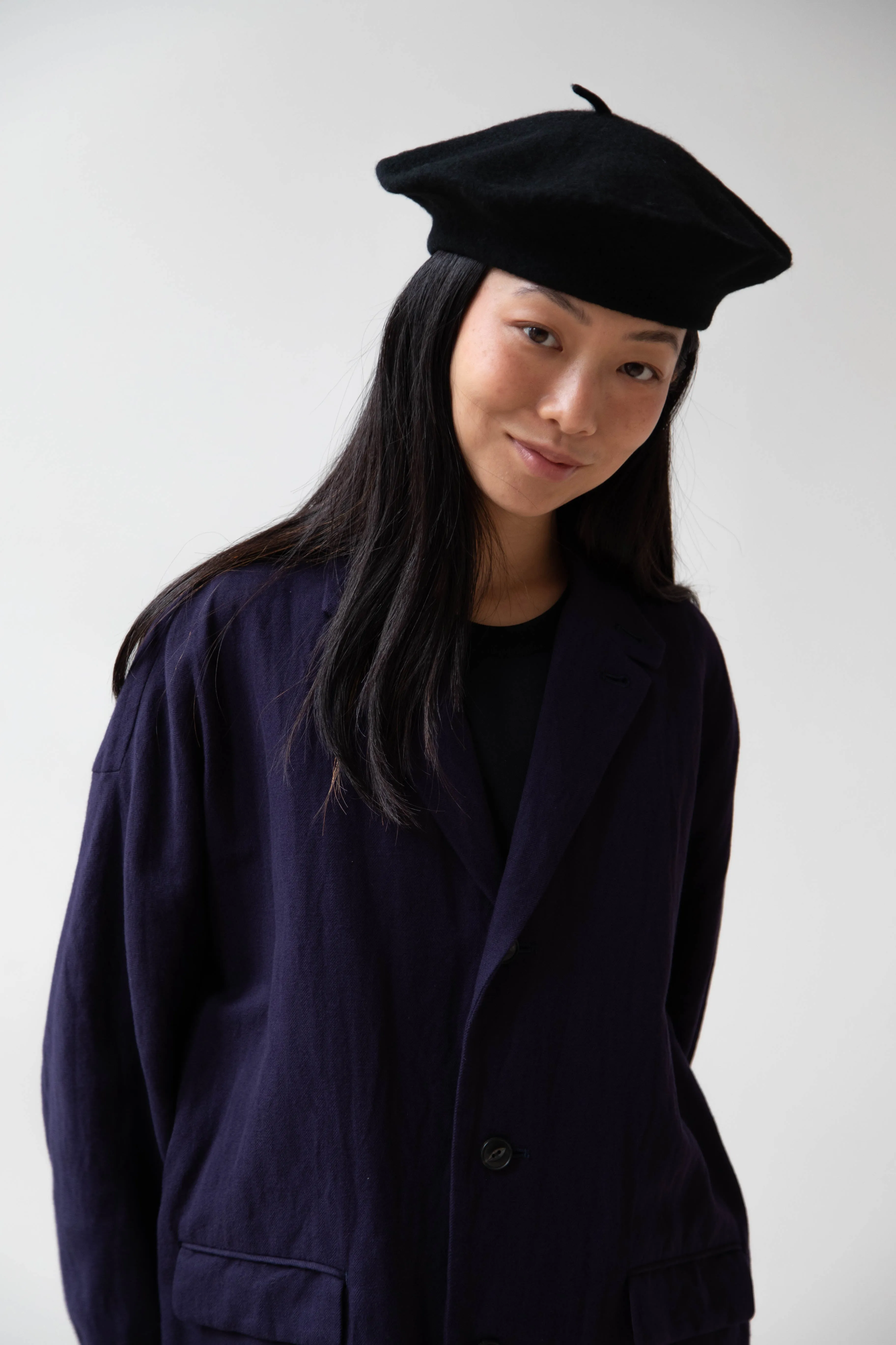 Signa 1925 | Felted Knit Beret in Black