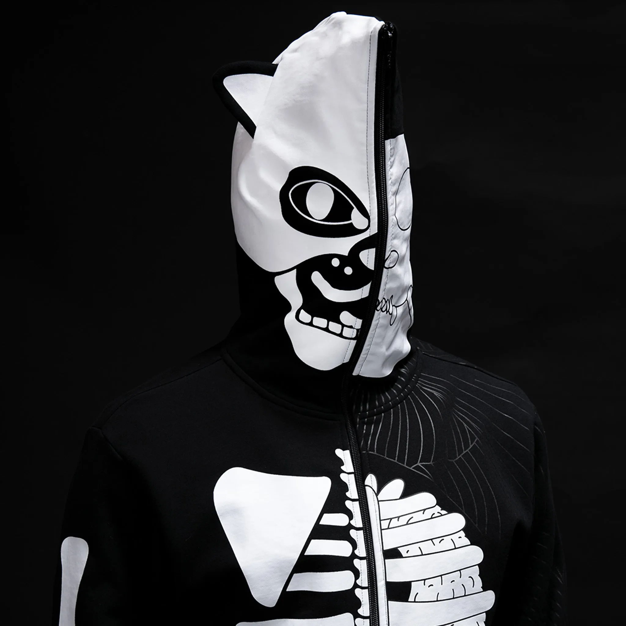 Skelly Anatomy Full Zip Hoodie (Black/White)