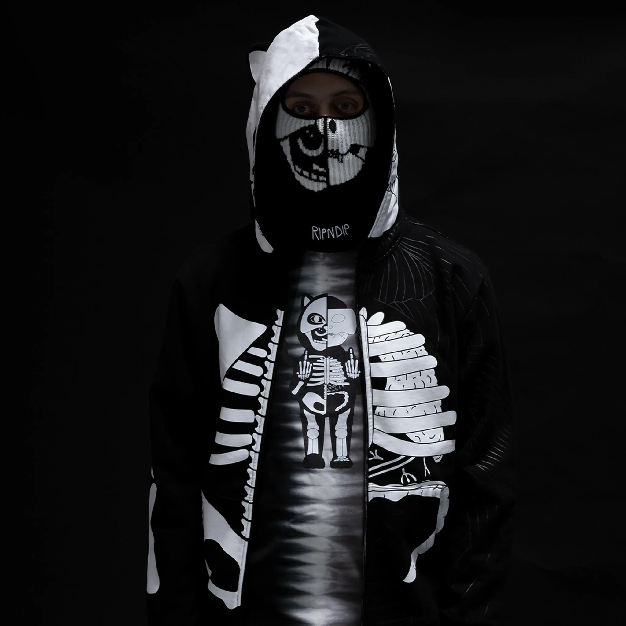 Skelly Anatomy Full Zip Hoodie (Black/White)