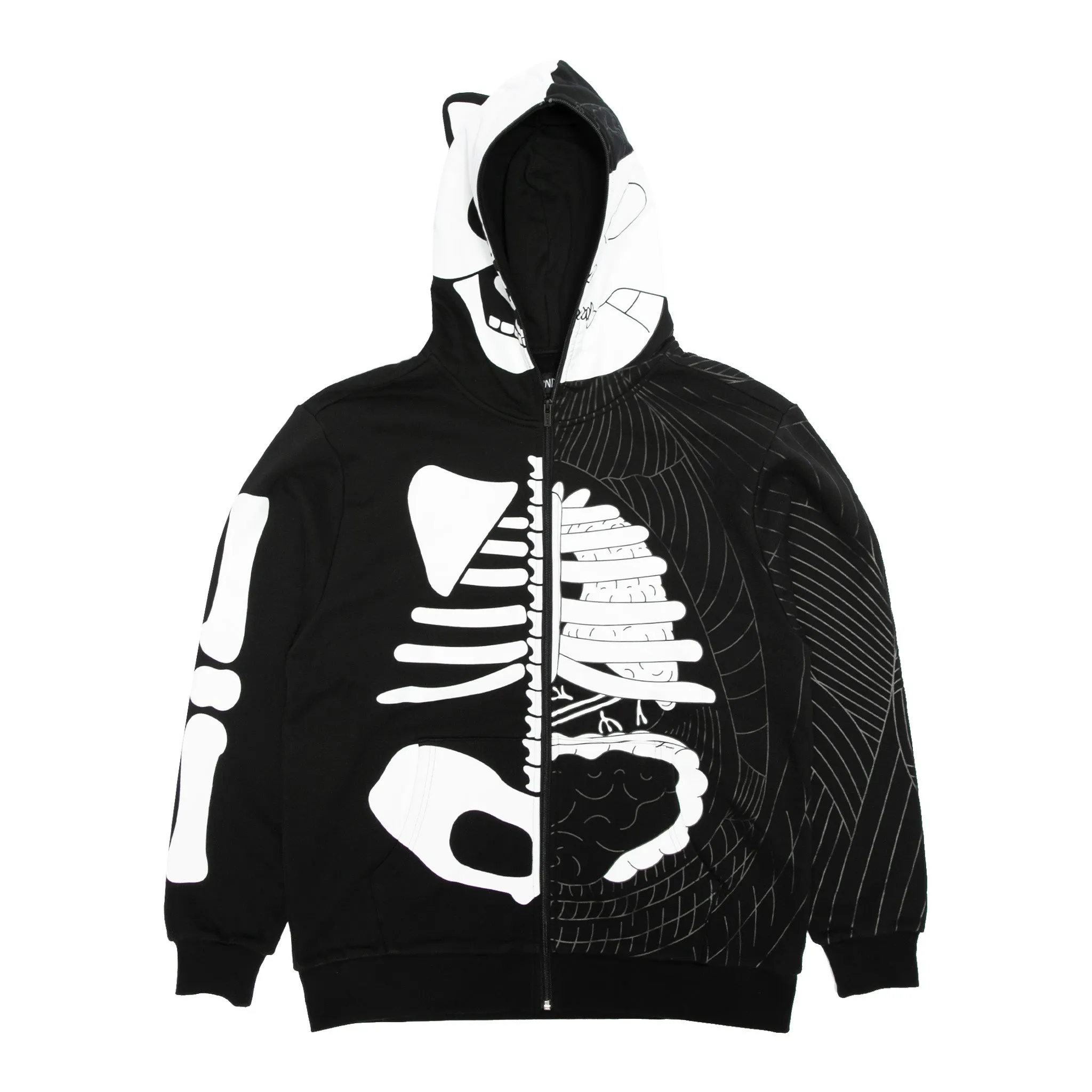 Skelly Anatomy Full Zip Hoodie (Black/White)