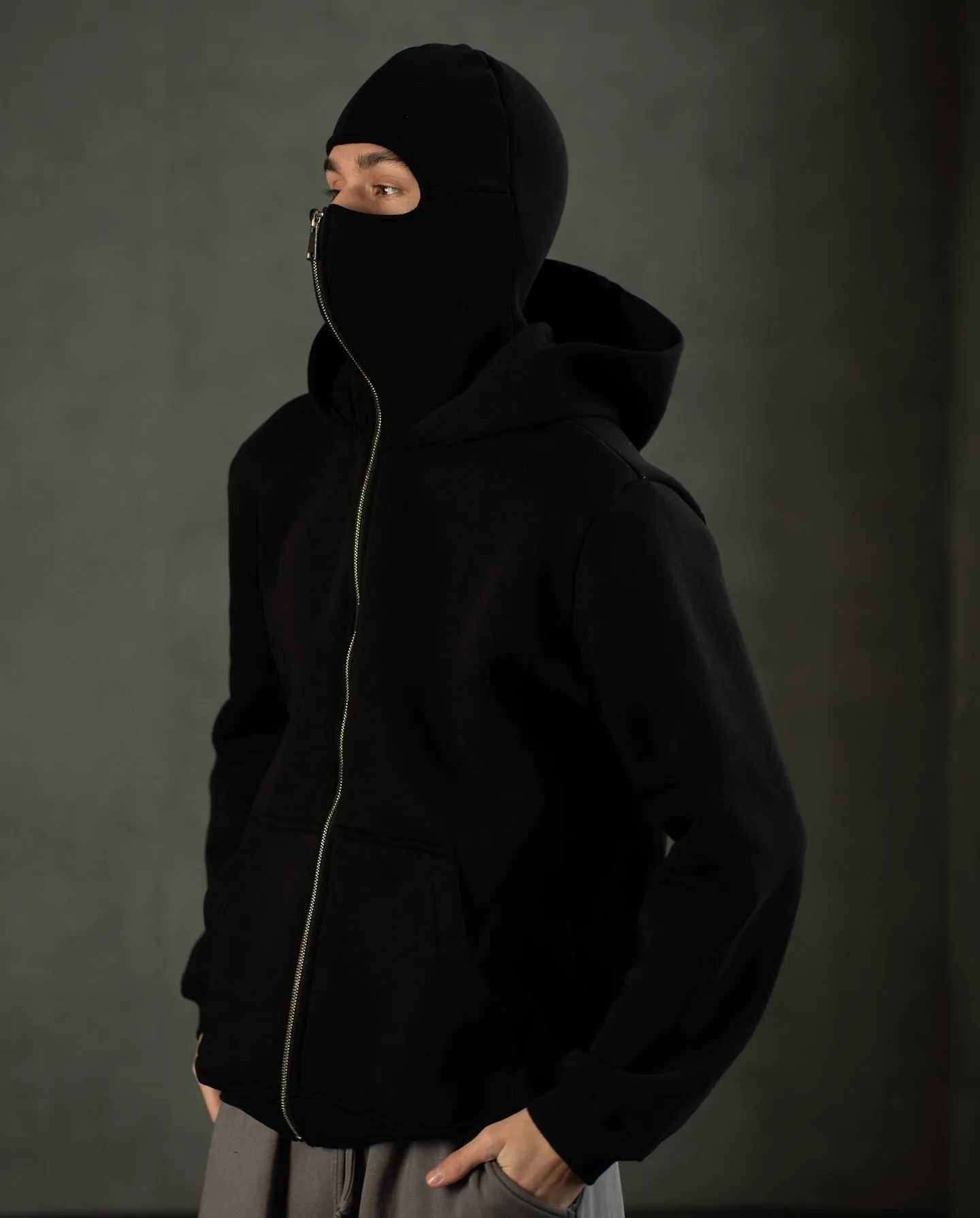 Ski Mask Hoodie - Balaclava Zip Hoodie | Full Zip Face Mask Hoodie by Dwntwn