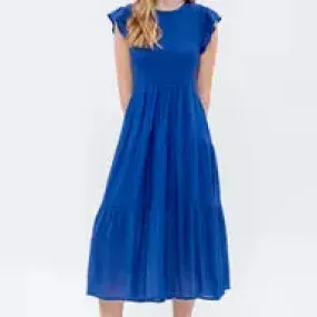 Smocked Tiered Midi Dress