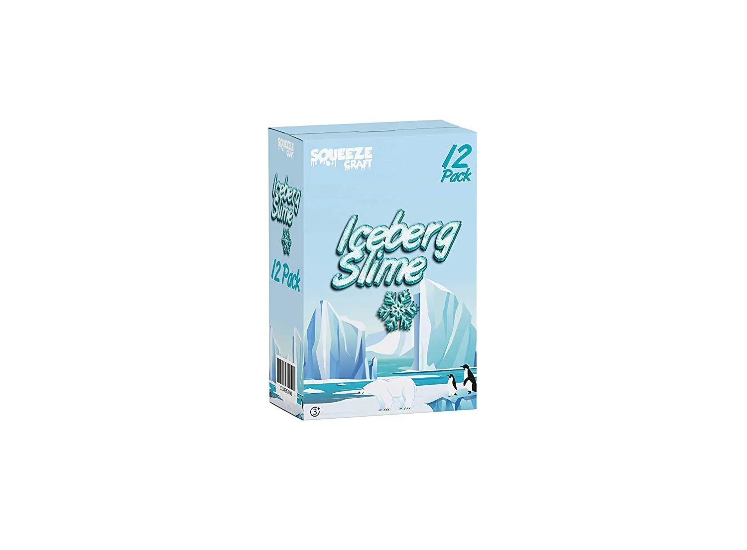 Squeeze Craft Iceberg Slime - Pack of 12 Snowy Sludgy Gooey Fidget Kit for Sensory