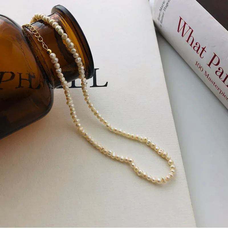 Stacked Pearl Necklace Choker Chain