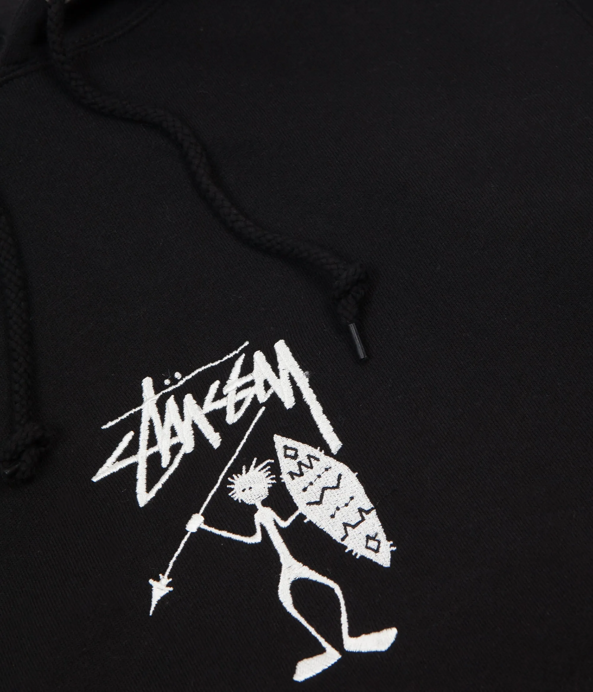 Stussy Tribe Man Applique Hoodie - Black