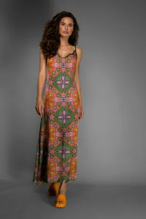 Super Soft Orange Floral Slip Maxi Dress